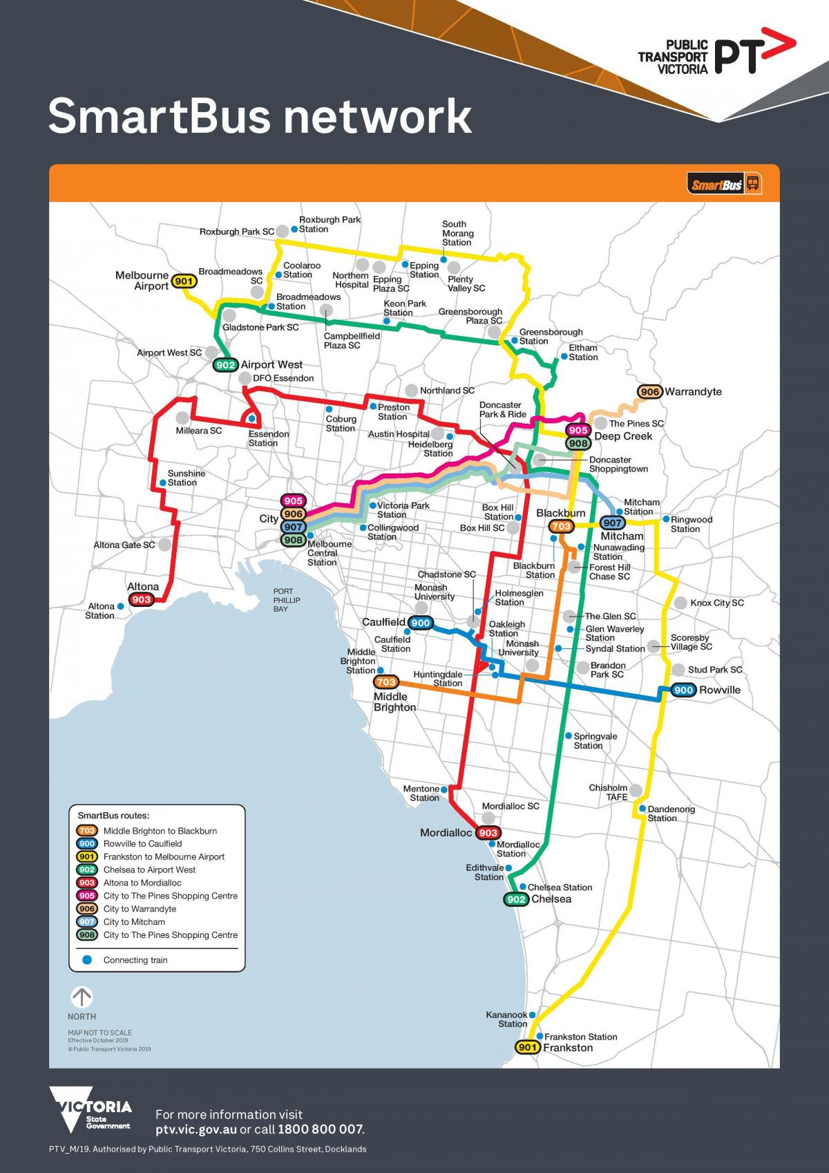 Mappa della stazione degli autobus di Melbourne